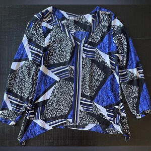 NY Collection Women’s Large Abstract Print Blouse